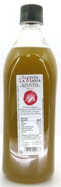 Extra Virgin Olive Oil 1L PET Picual harvest 2025/2026-detalle
