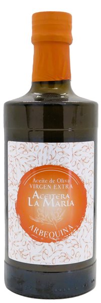 Huile d'olive vierge extra 50 cl Arbequina en cristal récolte 2024-2025-detalle