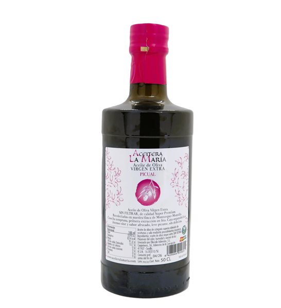 Extra natives Olivenöl 50 cl Kristall Picual Ernte 2024/2025-trasera