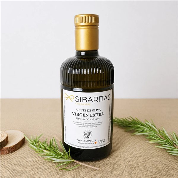 Aceite de oliva Virgen Extra AOVE cornicabra-trasera