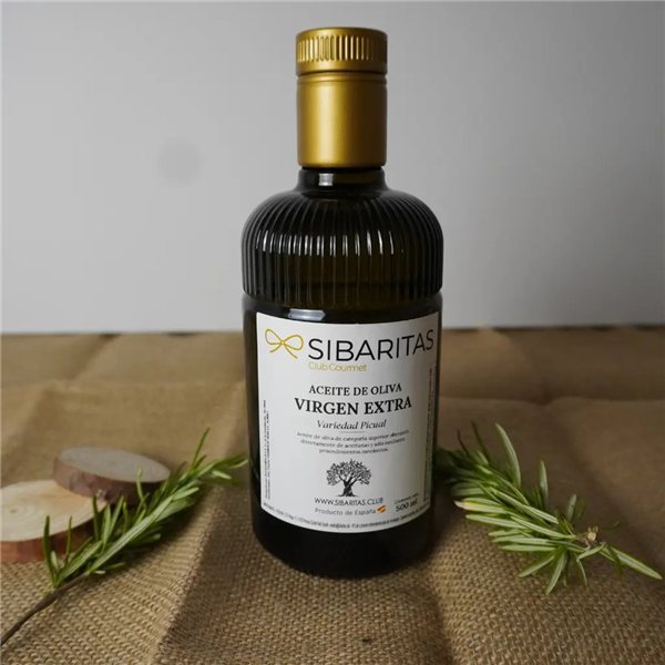 Aceite de oliva virgen extra AOVE picual-trasera