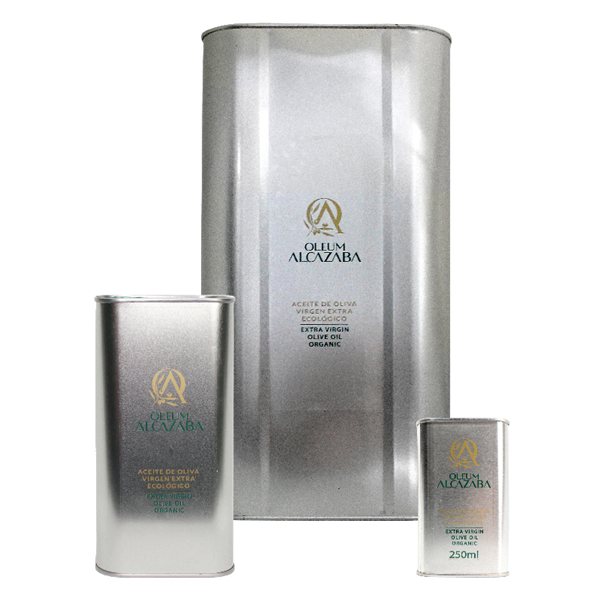 Extra Virgin Olive Oil, organic hojiblanca in can, Oleum Alcazaba-detalle
