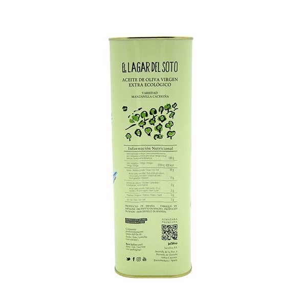 Huile d'Olive Vierge Extra Lagar del Soto écologique Boîte, Jacoliva-lateral
