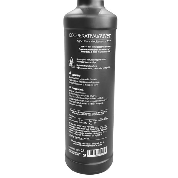 Aceite de oliva virgen extra Lágrima - botella 500ml.-detalle