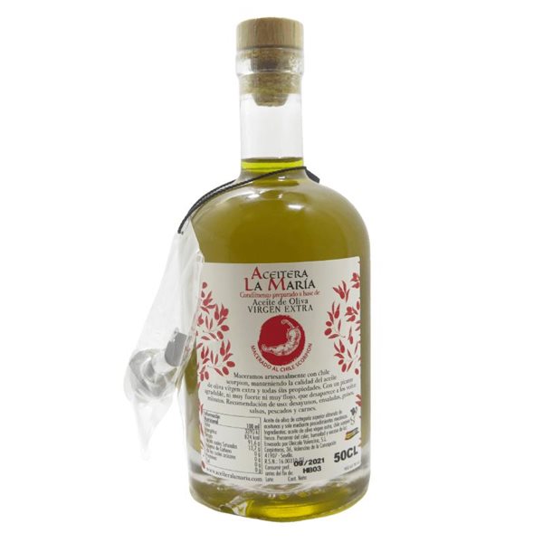 CHILI EVOO Scorpion 50 Cl with metal pourer-detalle