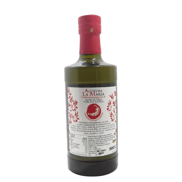 EVOO avec CHILI Scorpion 50 Cl Cristal-lateral