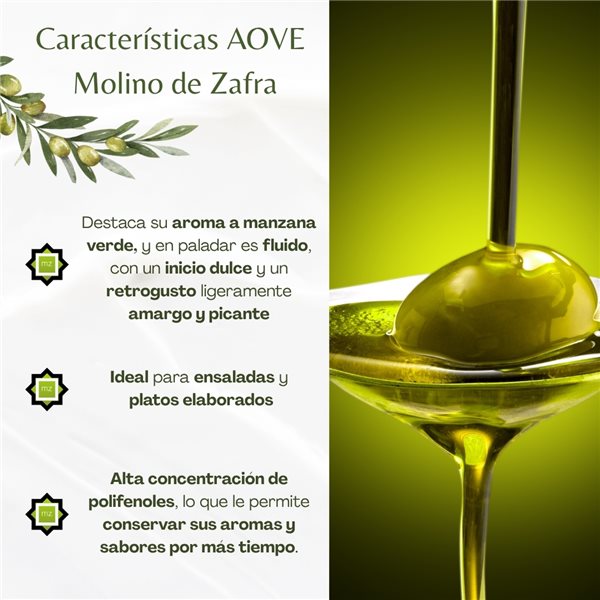 Huile d'olive extra vierge du moulin de Zafra | Non filtrée | Pressée à froid | 5 litres | Variété Morisca-detalle