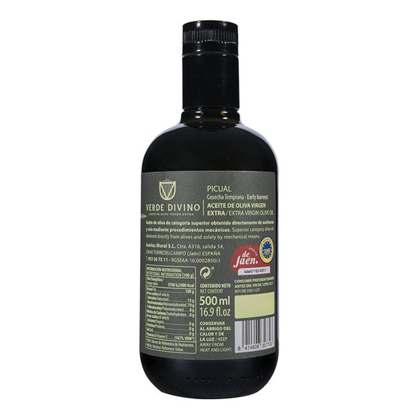 Aceite de Oliva Virgen Extra Picual Cosecha Temprana, Verde Divino-izquierda