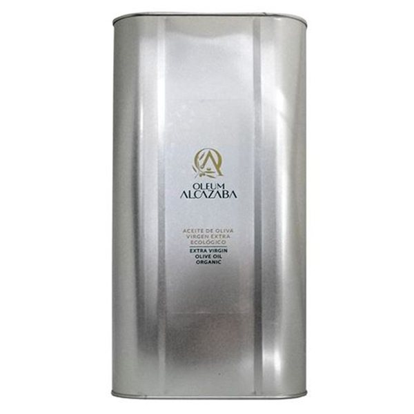 Aceite de Oliva Virgen Extra Picual ecológico en lata, Oleum Alcazaba-trasera