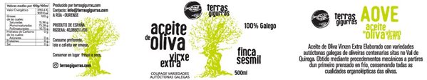 ACEITE DE OLIVA VIRGEN EXTRA TERRAS GIGURRAS FINCA SESMIL- 500ml - Cosecha 2024-trasera
