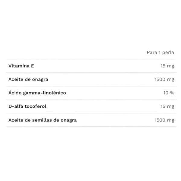 Aceite de Onagra 500 mg Nutrabasics 110 Perlas-detalle