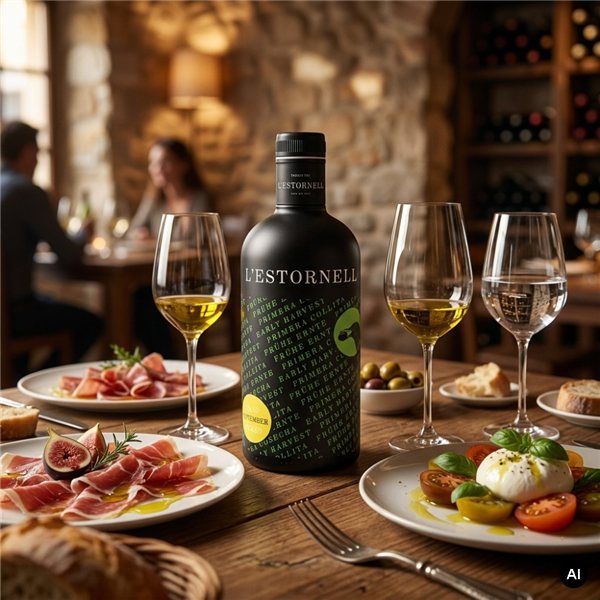 L'Estornell Extra Virgen Olivenöl Ernte September 50cl.-lateral