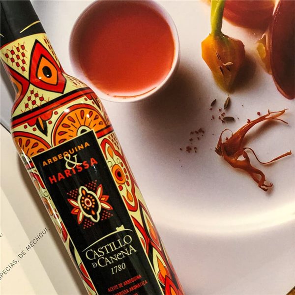 Extra Virgin Olive Oil Arbequina with Harissa, Castillo de Canena-izquierda