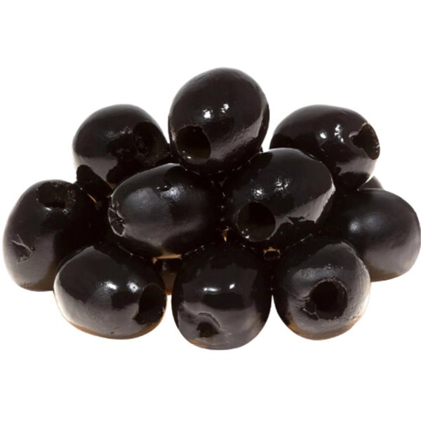 Pitted black Spanish olive-lateral
