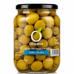 Olives Gordal Dépitées Olispania Saveur Anchois 850ml