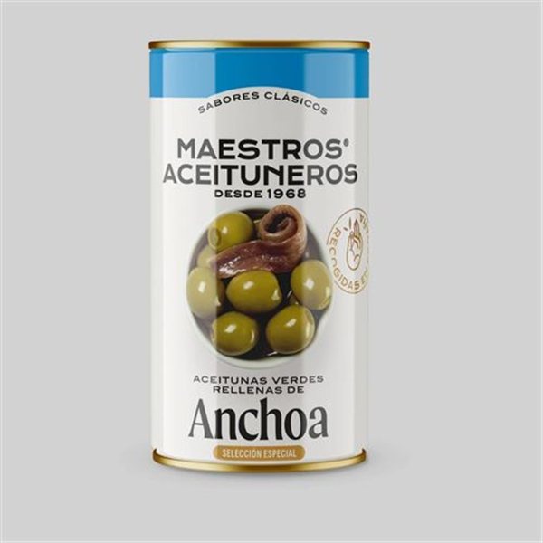 Anchovy stuffed olives, Maestros Aceituneros-lateral