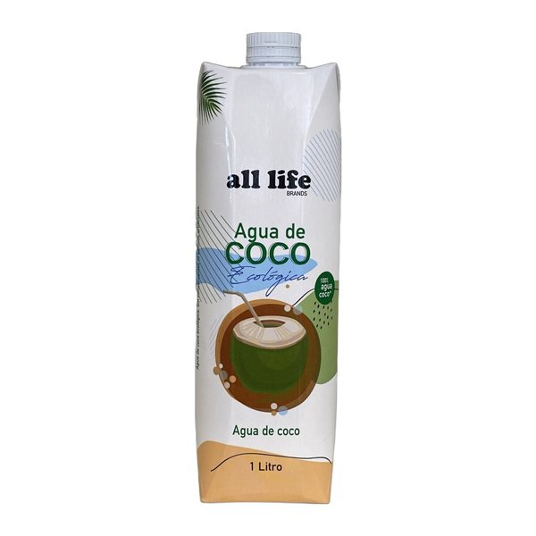 Agua de Coco Bio 1 litro ALL LIFE-trasera