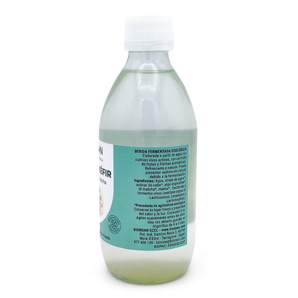 Kefirwasser Spirulina Matcha Tee 33cl-trasera