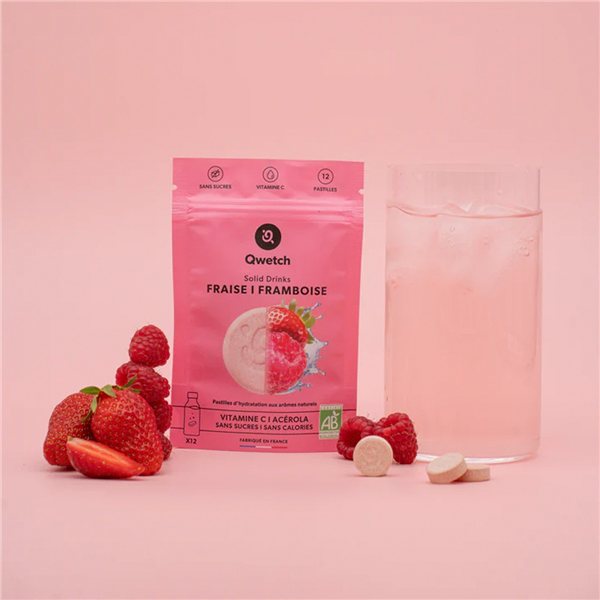 Eau Aromatisée à la Fraise & à la Framboise-lateral