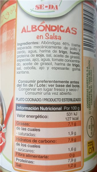 ALBONDIGAS EN SALSA LATA 415G SEDA-detalle