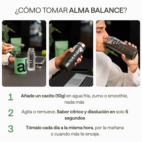 ALMA BALANCE Batido Diario Welcome Pack 300g (30 Dosis) | Complemento Alimenticio con Espirulina, Vitaminas B12, C, D, Zinc, Magnesio y Prebióticos Adaptógenos como Ashwagandha | Energía y Bienestar-izquierda