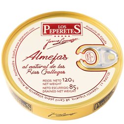 Almejas al natural Los Peperetes 30 piezas 120gr.