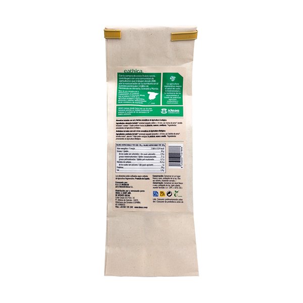 La traducción al alemán sería:

"Geröstete Mandeln. eathica.sal BIO-Kräuter REGEN. 250 g"-detalle