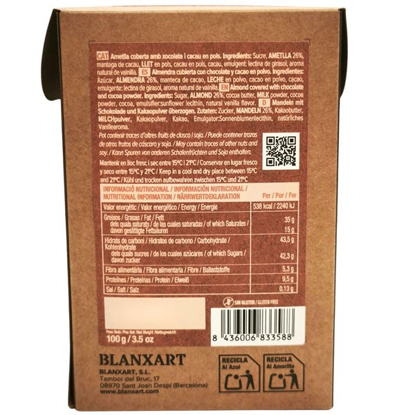 Almendras caramelizadas con cacao 'Blanxart'-detalle