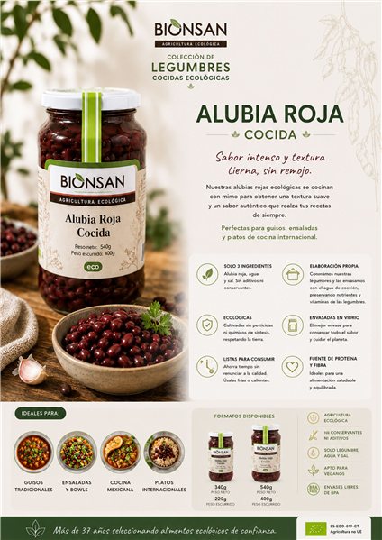 Alubias Rojas Cocidas Eco 220gr-izquierda