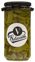 Grüne breite Bohnen in Stücke (Glas V-720)