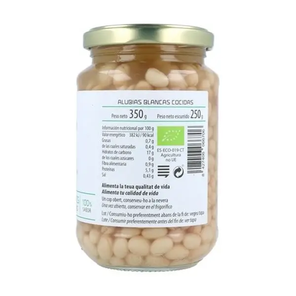 WHITE BEANS ORGANIC 350 GR GLASS-detalle