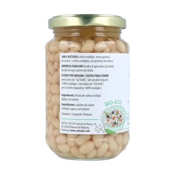 WHITE BEANS ORGANIC 350 GR GLASS-lateral