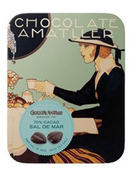 Amatller Hojas Chocolate 70% Cacao con Sal de Mar Lata