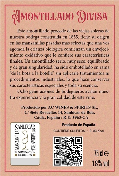 Amontillado Divisa Sucesores de G de Angulo-lateral
