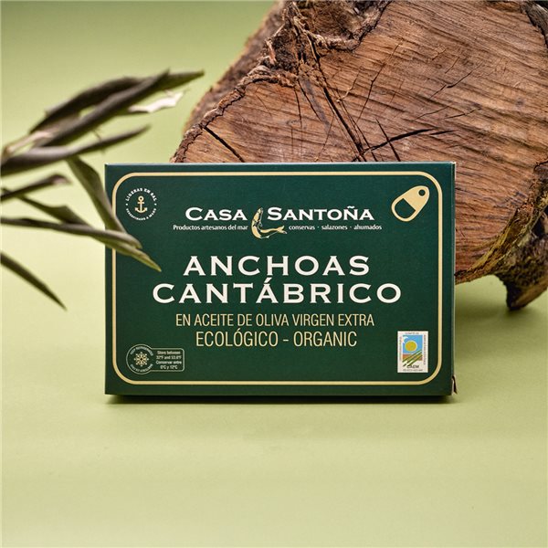 Anchois à l'huile biologique - Boîte Hansa-detalle