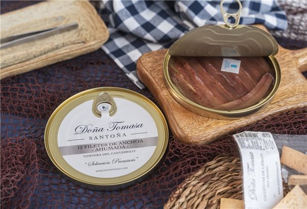 Anchois fumés de la côte cantabrique (12 gros filets) 90g.-lateral