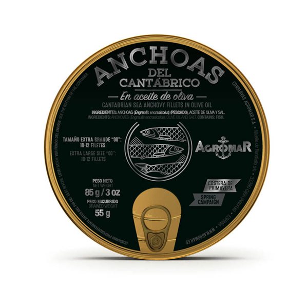 Anchoas del Cantábrico Doble Cero “00” filetes en Aceite de Oliva, Agromar-detalle