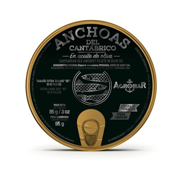 Anchoas del Cantábrico Doble Cero “00” filetes en Aceite de Oliva, Agromar-lateral