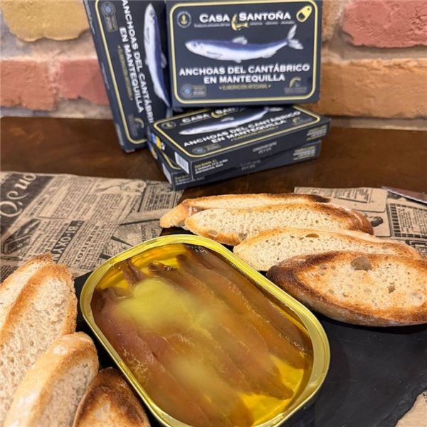 Anchoas del Cantábrico en mantequilla, Casa Santoña-detalle