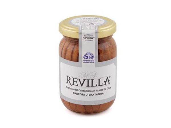M.A. Revilla Anchovies - Glass Jar-lateral