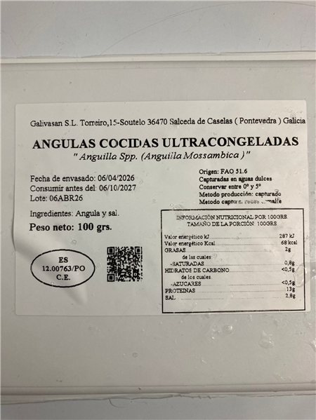 Angulas congeladas de Madagascar-detalle