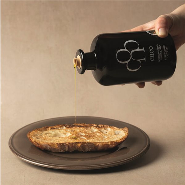 ANIDO CUCO Huile d'Olive Extra Vierge Premium Coupage – AOVE Récolte Précoce, Extraction à Froid <27°C, Notes d'Olive Verte, Origine Aragon (Espagne), 500 ml-lateral