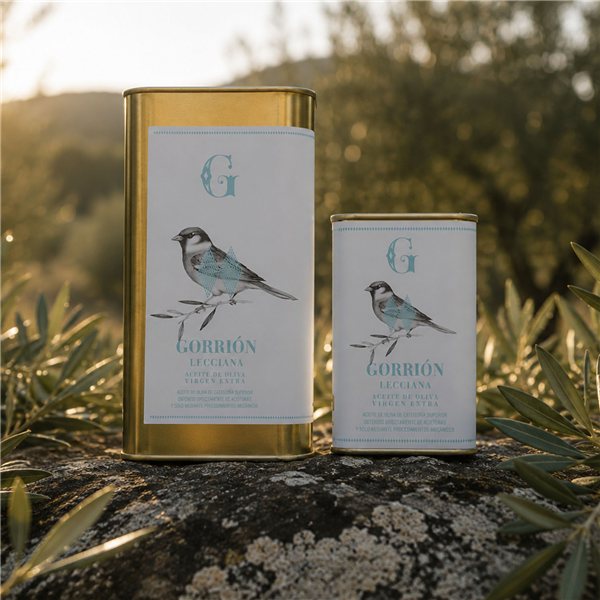 ANIDO GORRIÓN Huile d'Olive Extra Vierge Premium 100% Lecciana – AOVE Récolte Précoce, Extraction à Froid <27°C, Faible Acidité 0,08%, Origine Aragon (Espagne)-izquierda