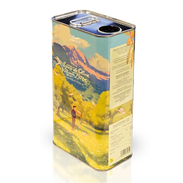 ANIDO GORRIÓN Huile d'Olive Extra Vierge Premium 100% Lecciana – AOVE Récolte Précoce, Extraction à Froid <27°C, Faible Acidité 0,08%, Origine Aragon (Espagne)-lateral