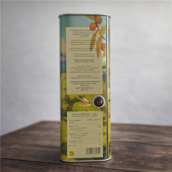 ANIDO GORRIÓN Huile d'Olive Extra Vierge Premium 100% Lecciana – AOVE Récolte Précoce, Extraction à Froid <27°C, Faible Acidité 0,08%, Origine Aragon (Espagne)-trasera