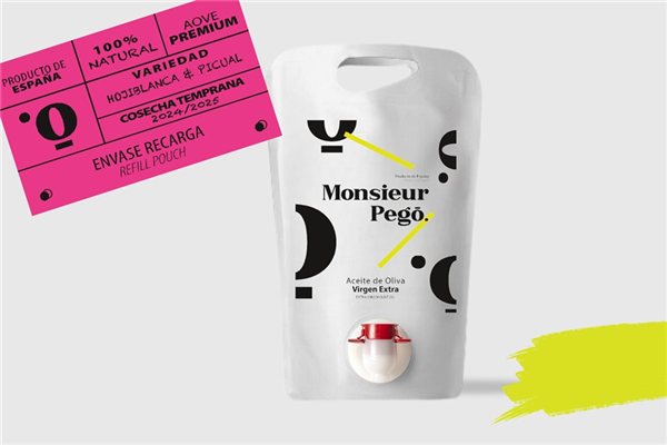 AOVE Early Harvest, Refill Package 1.5L, Picual, Monsieur Pegó-detalle