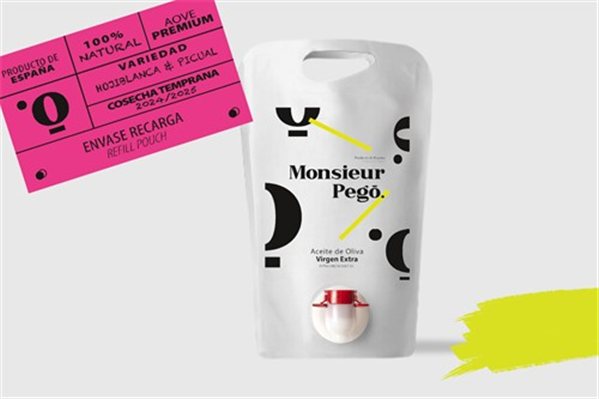 AOVE Early Harvest, Refill Package 1.5L, Picual, Monsieur Pegó-lateral