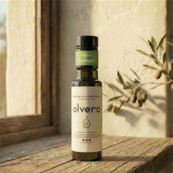 AOVE Picual Ecológico 100 ml Frutado Intenso Jaén, Olvero-lateral
