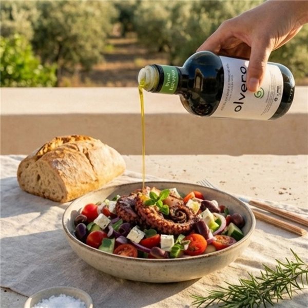 AOVE Picual Ecológico 500 ml Frutado Intenso Jaén, Olvero-detalle