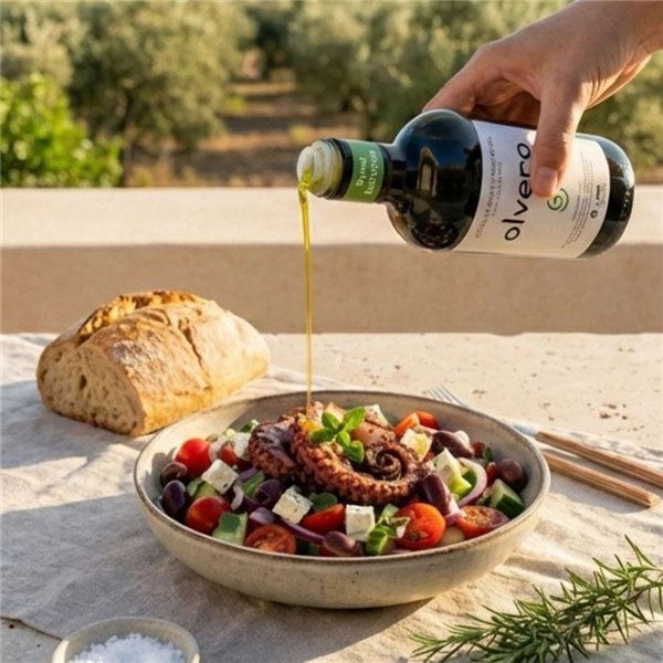 AOVE Picual Ecológico 500 ml Frutado Intenso Jaén, Olvero-lateral